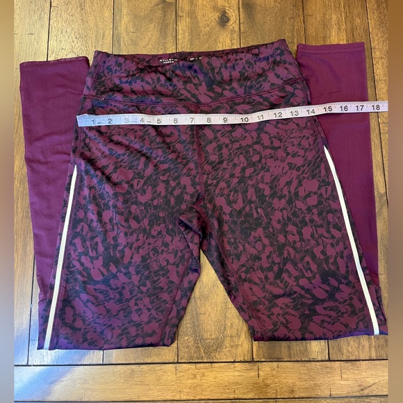 Athletic works Burgundy Tight with sheer panels on calves. - Picture 3 of 6